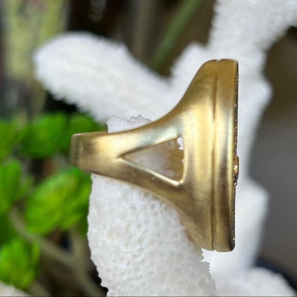 Sheila Fajl 18K Gold CZ Encrusted Hamsa/Evil Eye  Ring Size - Picture 4 of 14